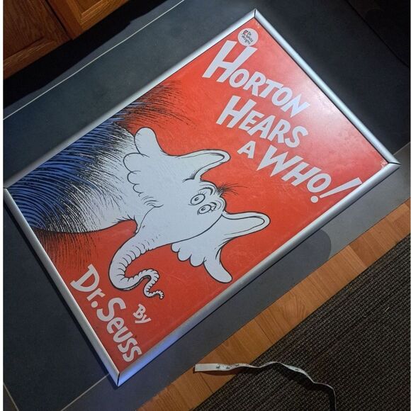 HUGE 3 Foot-Dr. Seuss "Horton Hears a Who" Book Cover Version Rare Framed Poster - Picture 4 of 4